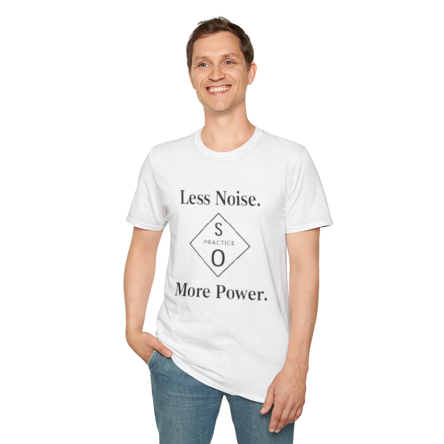 "Less Noise. More Power." Minimalist Tee
