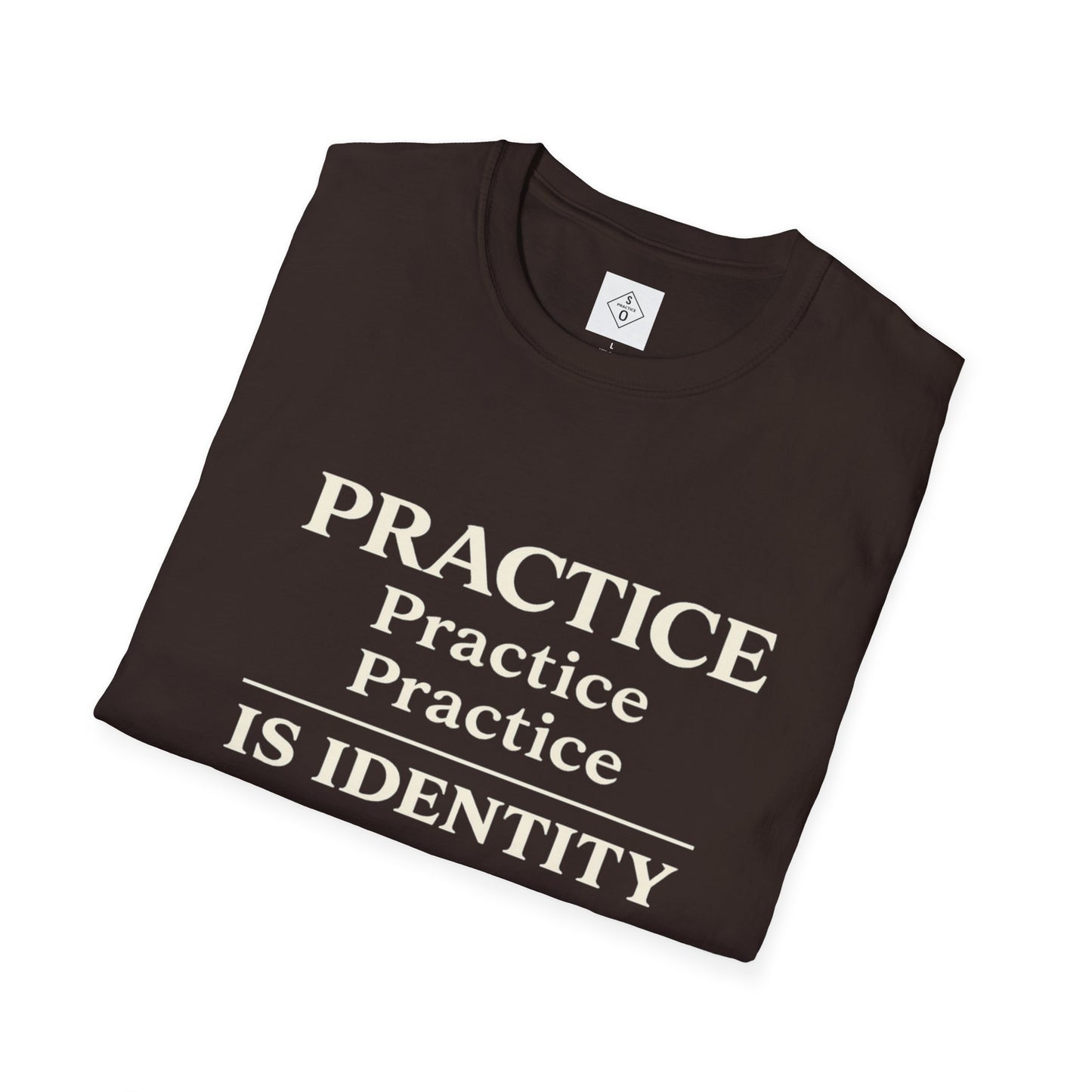Practice Is Identity Stacked — Dark Colors