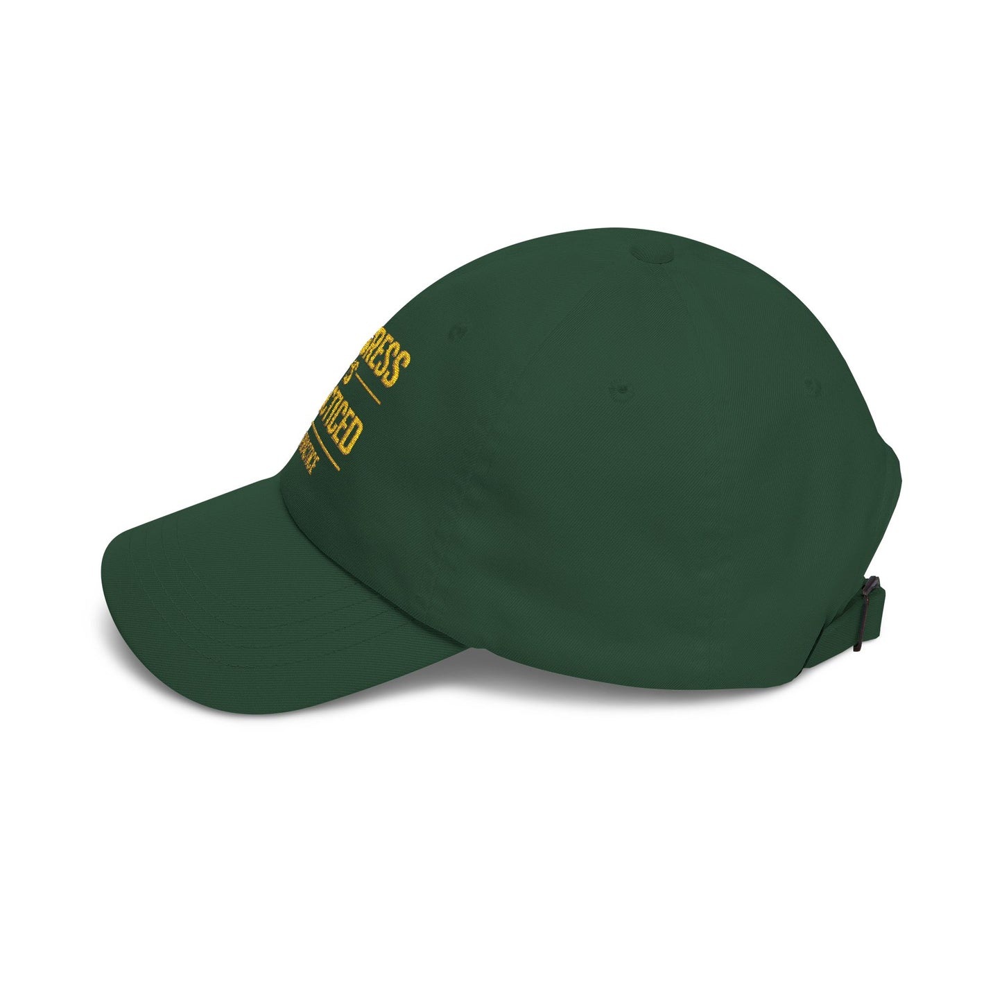 Progress Is Practiced™ Dad Cap – Embroidered Gold Edition