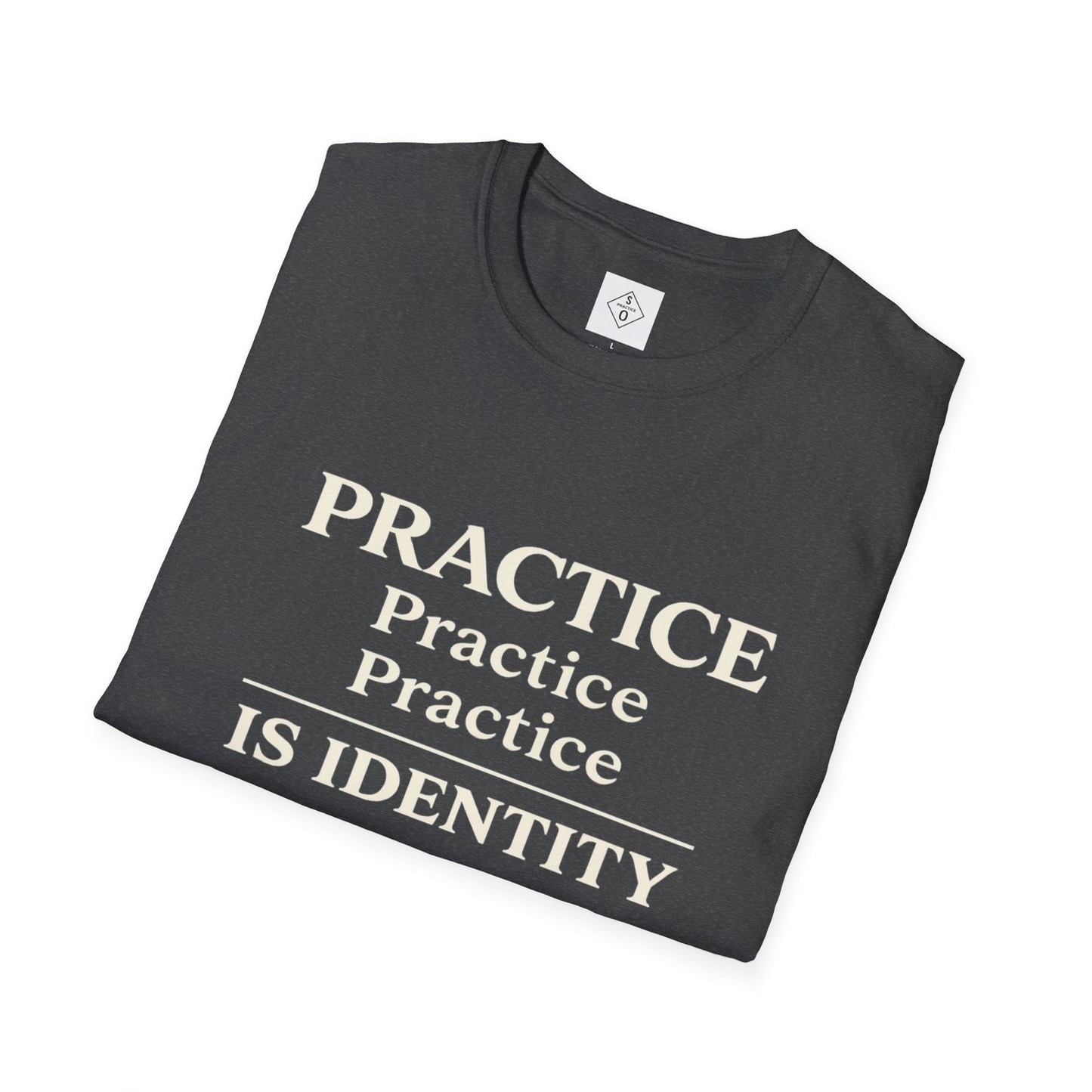 Practice Is Identity Stacked — Dark Colors