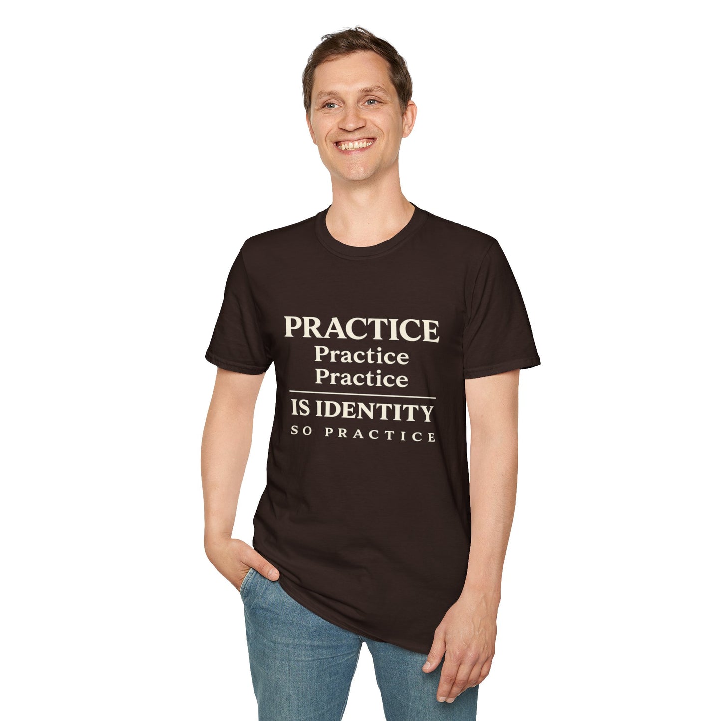 Practice Is Identity Stacked — Dark Colors