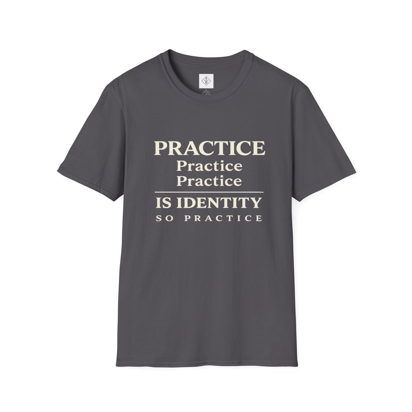 Practice Is Identity Stacked — Dark Colors