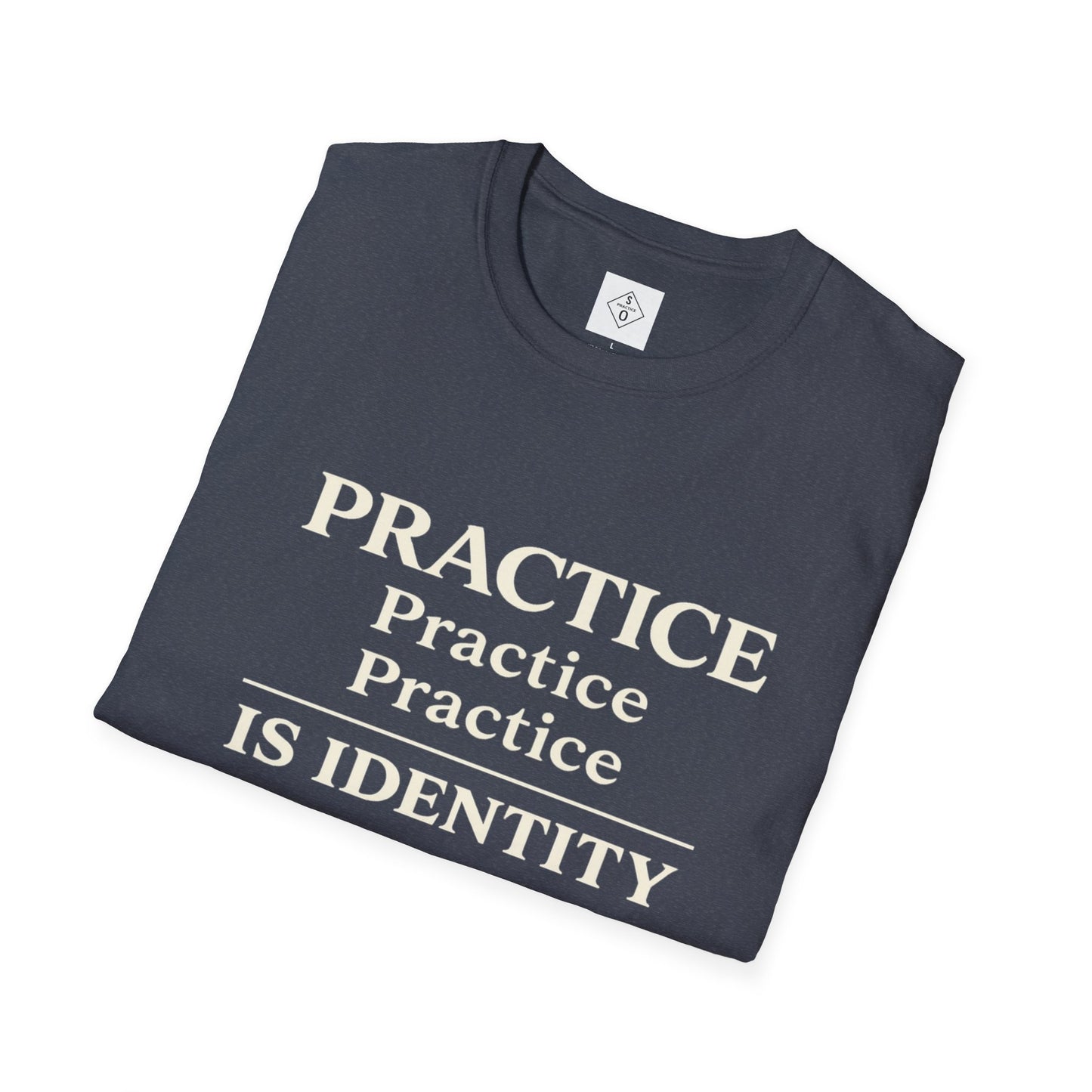 Practice Is Identity Stacked — Dark Colors