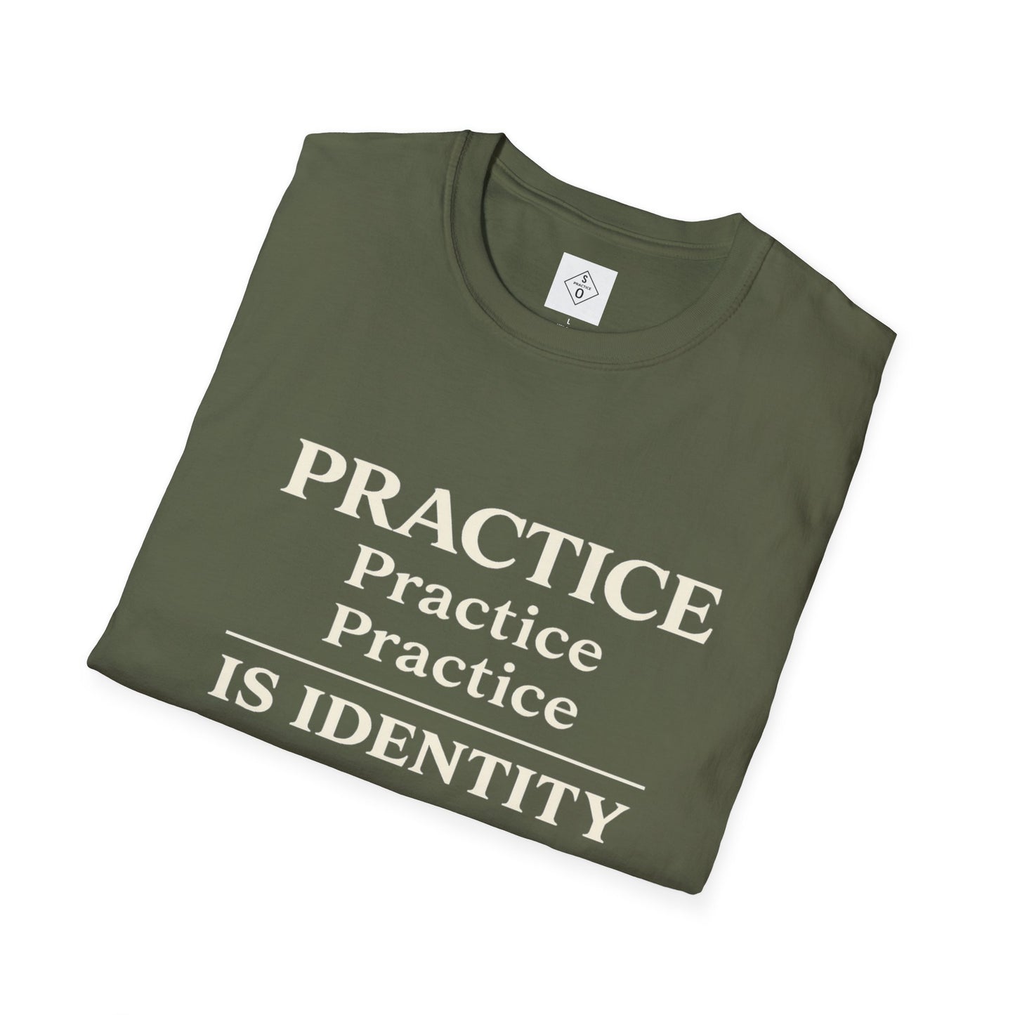 Practice Is Identity Stacked — Dark Colors