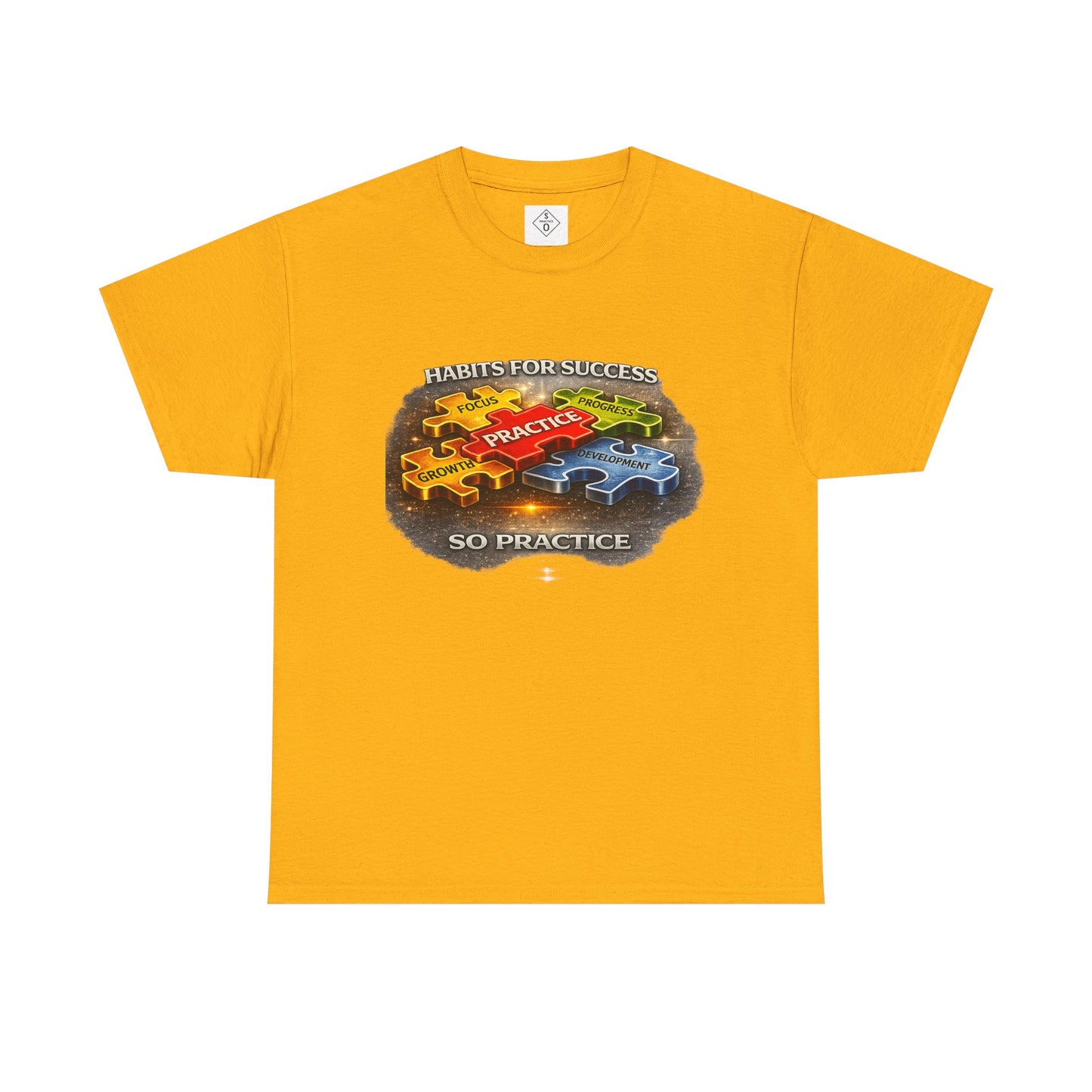 Habits for Success Puzzle T-Shirt – Practice, Focus, Growth, Progress & Development | SO PRACTICE Motivational Tee