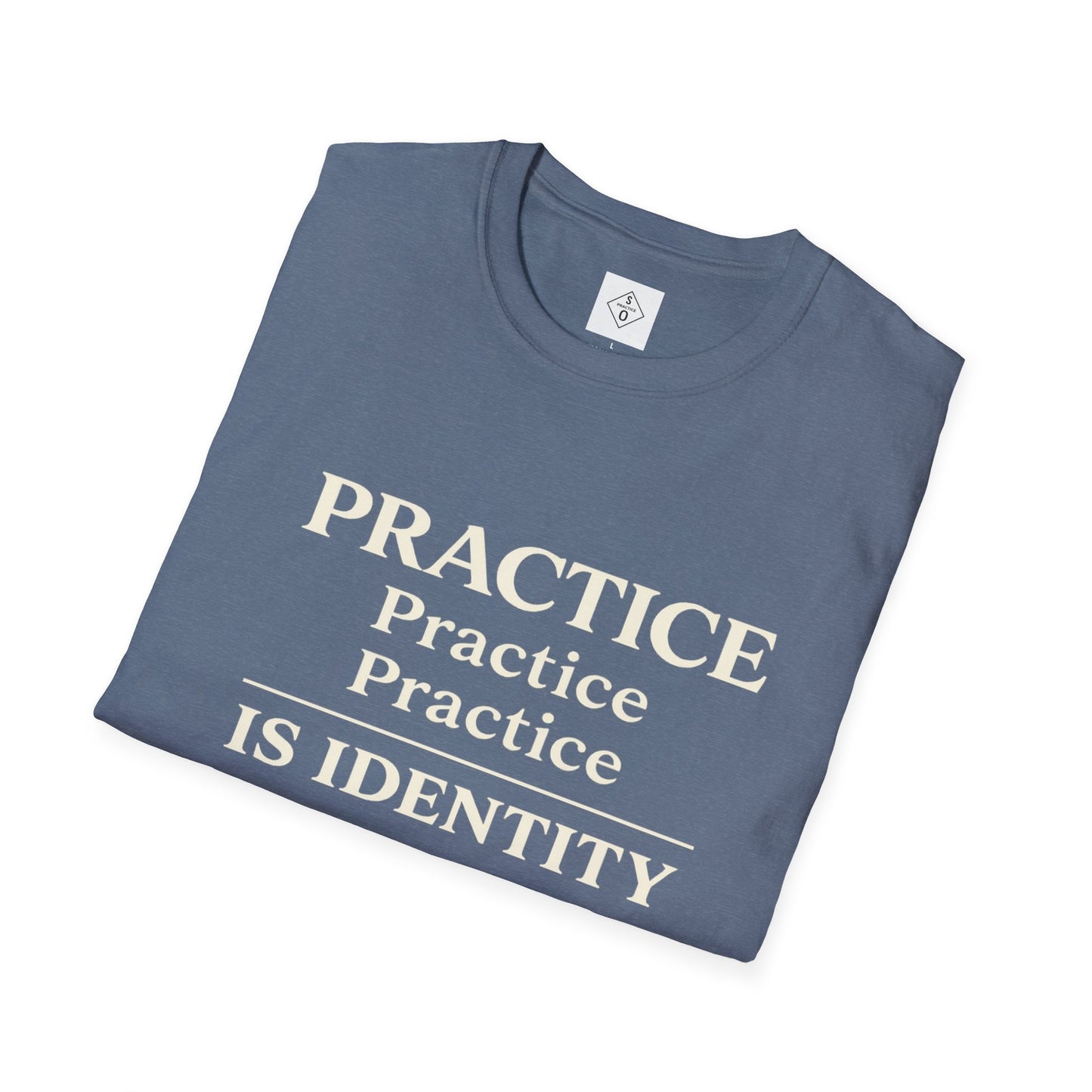Practice Is Identity Stacked — Dark Colors