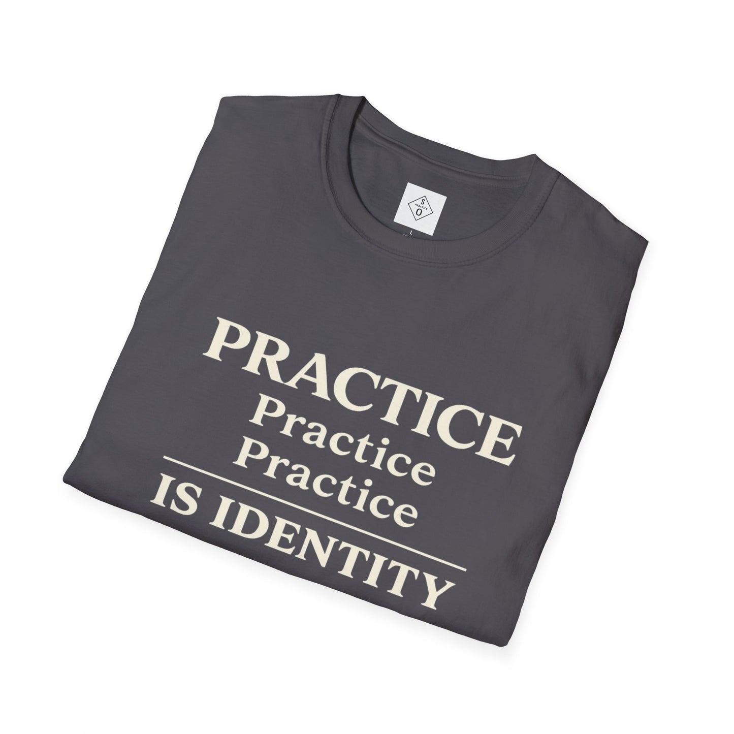 Practice Is Identity Stacked — Dark Colors
