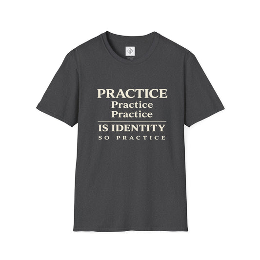 Practice Is Identity Stacked — Dark Colors