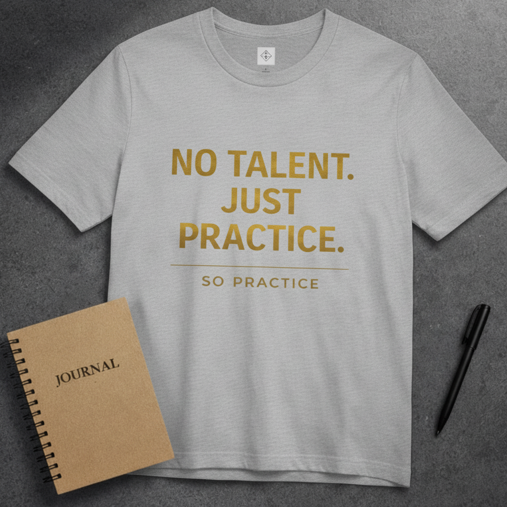 Athletic Heather No Talent corrected flat lay