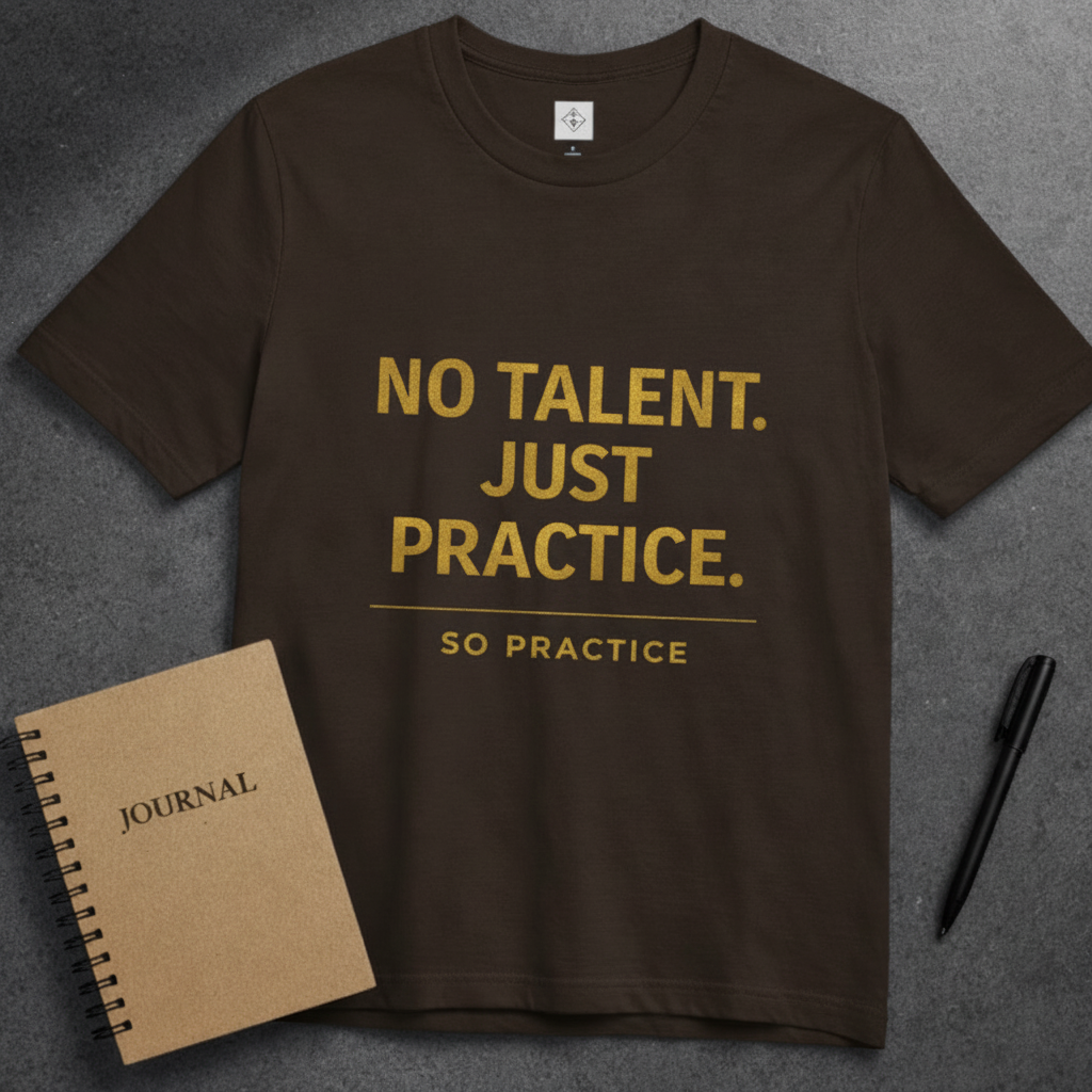 Brown No Talent corrected flat lay