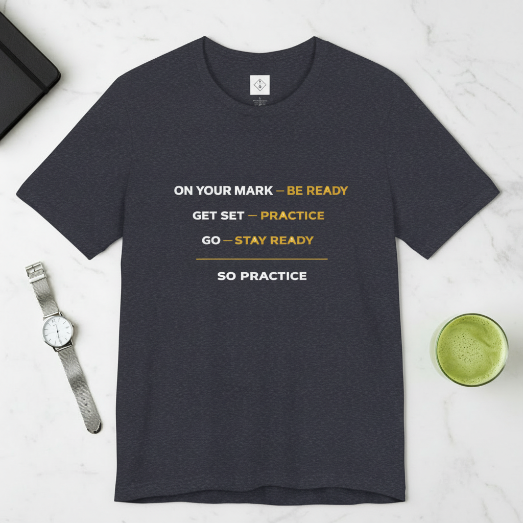 On Your Mark – Heather Navy Mockup